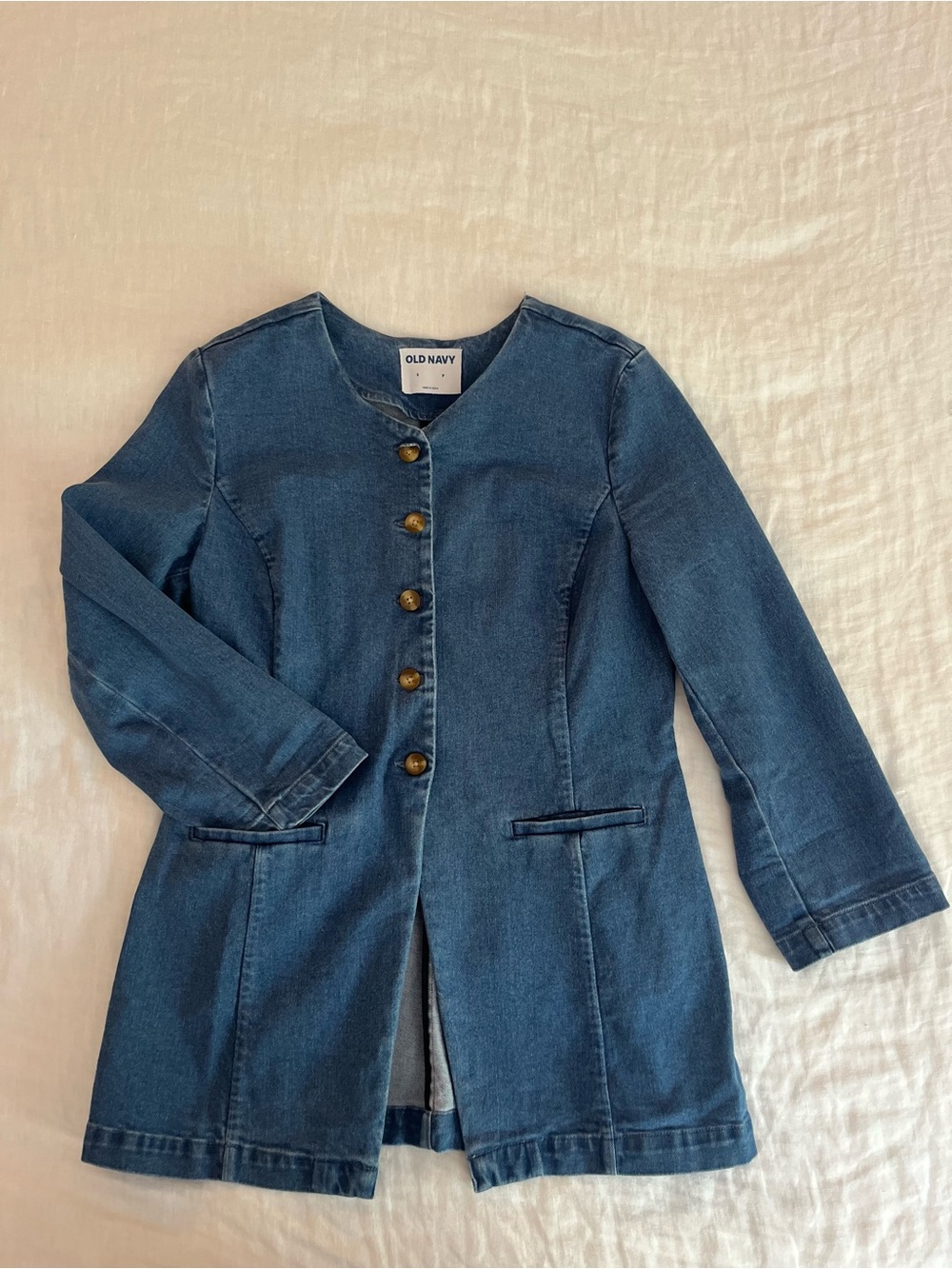 Old Navy Women's Blue Denim Button-Front Jacket